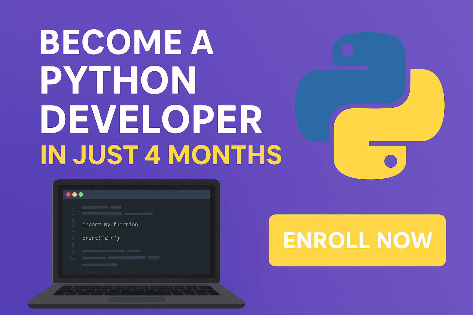Become a Python Developer in Just 4 Months — Your Future in Tech Starts Today!